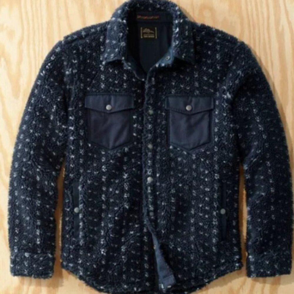 L.L.Bean x Todd Snyder Hi-Pile Sherpa Jacket Birdseye Navy- Medium NWOT